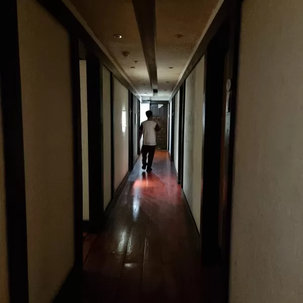 Corridor to massage rooms