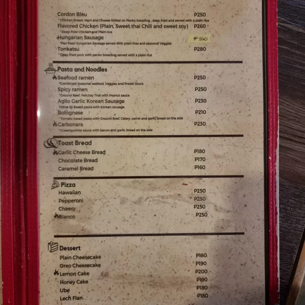 Cafe I'm Here Timog menu for food p2