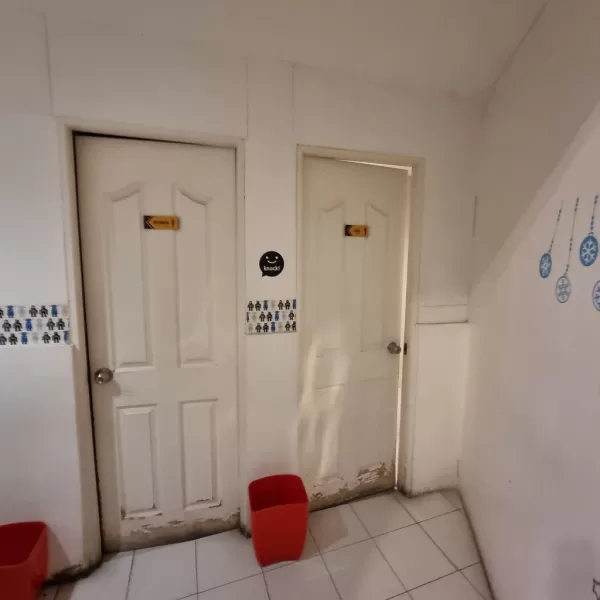 Comfort rooms at Cafe I'm Here Timog