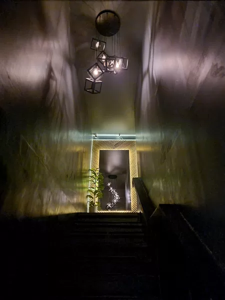 Stairs to the massage rooms